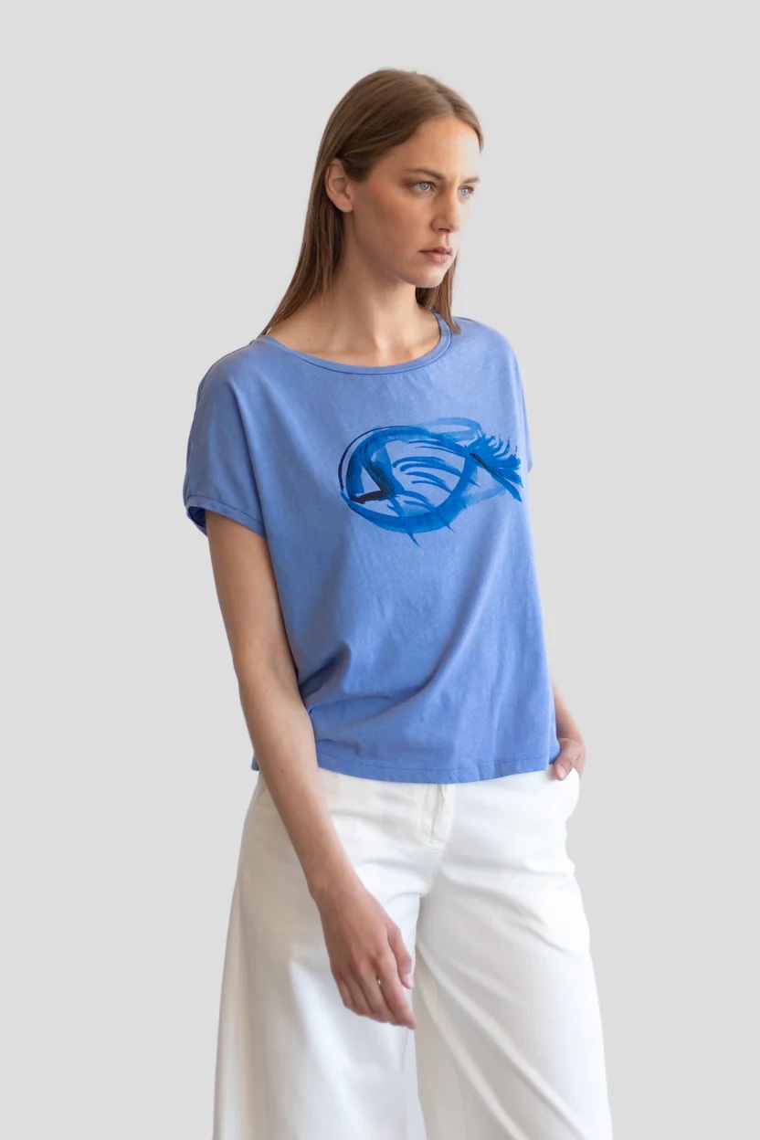 Tienda especializada en las mejores marcas de Ropa Ética, Sostenible y de algodón orgánico en Granada y Jaén. SKFK, Skunkfunk, PAN Producto BásicoCAMISETA PEZ
